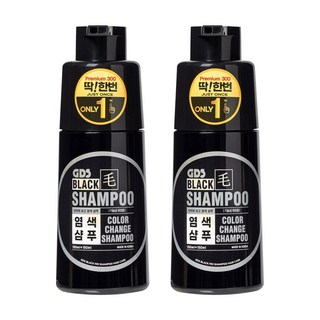 딱한번 염색샴푸 프리미엄 특허인증 새치 흰머리 저자극 두피케어, 300ml, 2개