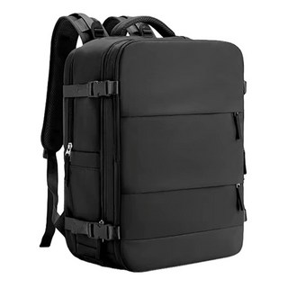 大容量登機背包 旅行收納多功能隔層 輕量化時尚簡約, 經典黑