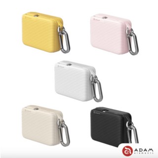ADAM elements VIONTA T1 旅行用自帶線行動電源 10000mAh 行李箱紋路設計, 黑色, 黑色-VIONTA T1