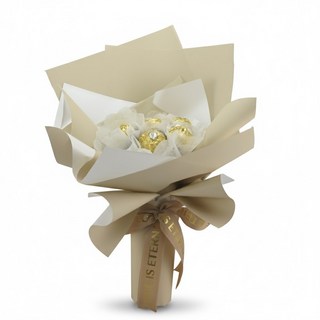 可愛畢業玩偶香皂花束，兔子造型，附畢業帽，2款花色，尺寸約27*38CM, 咖七金沙, 1件