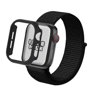 아이메이드잇 애플워치 호환 나일론 스포츠 스트랩 밴드, 블랙, 1개