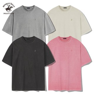 비버리힐즈폴로클럽 남녀공용 클래식 자수 로고 피그먼트 오버핏 반팔 티셔츠(4컬러) EPS2T01