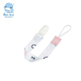 KUKU酷咕鴨 純真之瞳織帶奶嘴夾 太妃奶/蜜糖粉/棉花藍 奶嘴防掉夾, 蜜糖粉, 1個