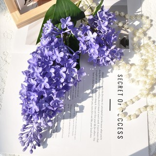 高級軟膠丁香花 假花仿真花束 酒店客廳臥室裝飾擺件, 紫藍色, 1個