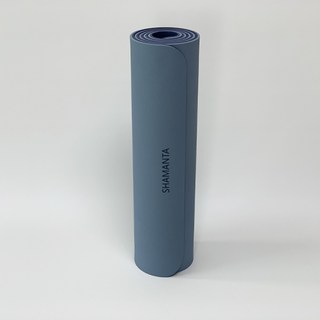 샤만타 요가매트 TPE 두꺼운 안미끄러지는 냄새없는 홈트매트 필라테스매트 운동매트, 애슐리블루+네이비, 1개