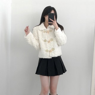 여성 털빠짐X 보들밍크 안감누빔 도톰 퍼 카라 떡볶이 자켓 숏코트