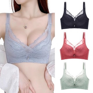 水波紋蕾絲無鋼圈調整型內衣 大尺碼集中內衣 舒適收副防下垂