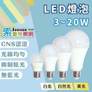 燭光燈飾 台灣現貨 附發票 索雷特 E27 LED燈泡 LED球泡 省電燈泡, 1個, 12W,自然光4000K