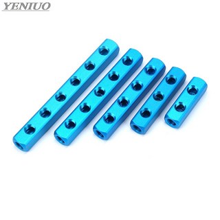 알루미늄 매니폴드 블록 스플리터 커넥터 피팅 BSP 스레드 포트 공압 퀵 에어 호스 2 3 4 5 6 7 8 9 웨이 1/4 인치, 1개