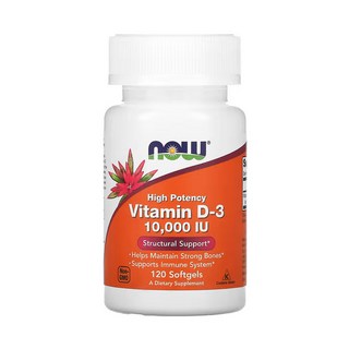 나우푸드 고효능 비타민 D-3 10 000 IU 120 소프트젤, 120정, 1개
