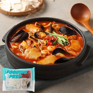 푸딩프렙 수제비 짬뽕탕 460g 수제비 해물 스프까지 포함된 원팩 솔루션, 1개