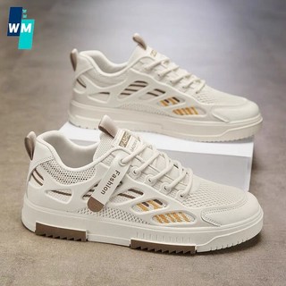 2025夏季新款透氣網面帆布鞋 韓版百搭厚底運動休閒板鞋