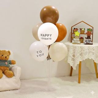 氣球 生日快樂 一百天, 咖啡色系, 1套