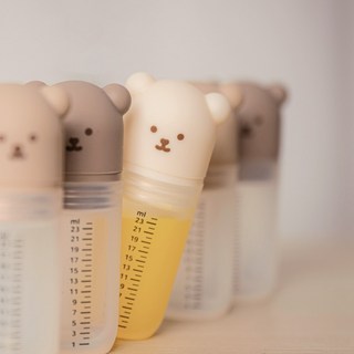 아가드 실리콘 약병 23ml 3종 세트 물약병 투약병 아기 물약통, 3종 세트 (크림+베이지+브라운)