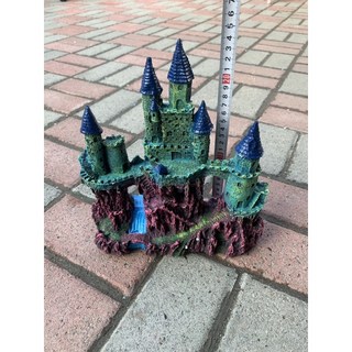 一心 水族 仿古城堡 多款水族箱裝飾擺件 樹脂工藝品 魚蝦躲避屋, 特大仿古城堡 27*9*25cm, 1個