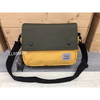 Neo Stream 潮流多格層側背包 防潑水尼龍斜背包 - 旅人包鋪T.B, 黃配軍綠,大款 (#8240)下單請留意尺寸