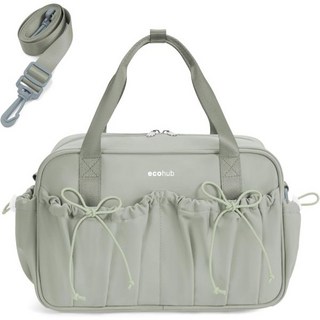 이코허브 여성용 소형 체육관 가방 미니 더플백 방수 칸이 있는 리본 스포츠백 귀여운 토트백 댄스 요가 운동 여행 블랙, Green