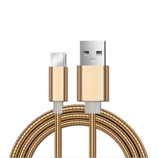 【勁祥科技】Micro USB 金屬彈簧充電數據線 Android 安卓手機充電傳輸線 1米, 1個