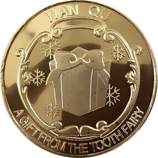 牙仙子金幣 星座金幣 鍍金紀念幣 兒童換牙禮物 許願幣 20款, 禮物-牙仙子金幣, 1個