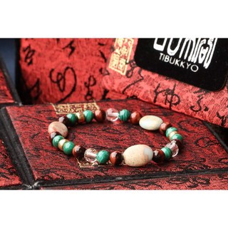 TIBUKKYO德榕藏品 原礦無染色孔雀石手珠 6mm圓珠 紅虎眼石隔珠 壽山石隔珠 台北串珠設計 綠色飾品