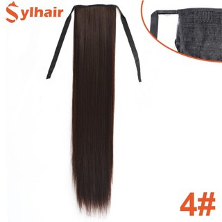 여성 가발 부분 포니테일 가발 정수리 업 스타일 반가발 sylhair 32 인치 헤어 섬유 내열성 스트레이트 헤어 페이크 헤어 칩 인 헤어, 75cm, 137-4, 1개