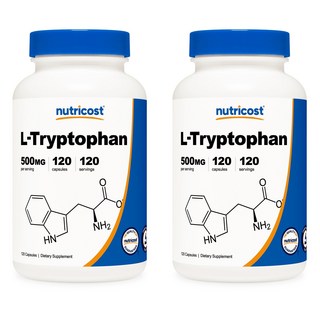 nutricost 左旋色胺酸無麩質膠囊 500mg, 120顆, 2罐