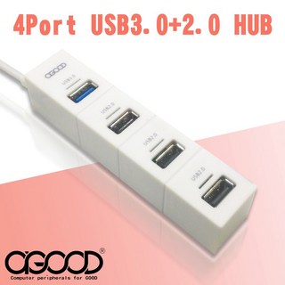 【A-GOOD】USB3.0 2.0 4孔集線器 HUB(電腦周邊), 1個