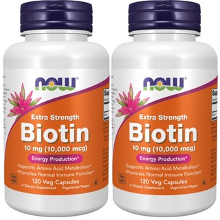나우푸드 엑스트라 스트렝스 비오틴 베지 캡슐, 120정, 2개
