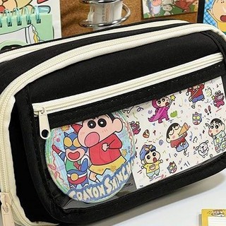 9層蠟筆小新痛包筆袋ins女生2025新款文具盒高顏值大容量鉛筆盒doly, 1個, 蠟筆小新痛包吧唧/非筆袋