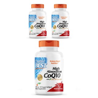 Doctor's BEST 高吸收輔酶Q10植物軟膠囊, 90顆, 3罐