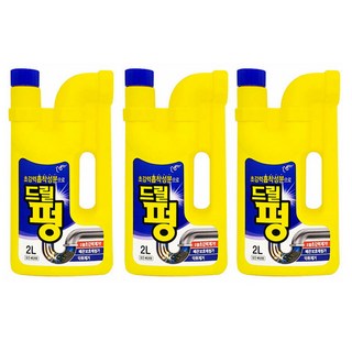 드림마켓 초강력 흡착성분 드릴펑2리터 배구관 뚫어 악취원인 제거 부식방지제 파이프보호, 2L, 3개