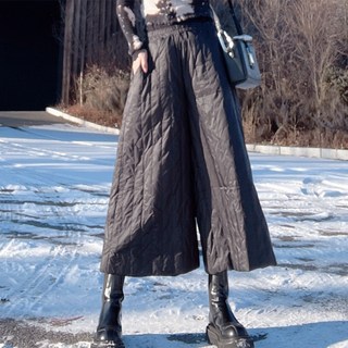 여성 패딩 바지 와이드 팬츠 가을 겨울 코튼 루즈핏 가볍고 따뜻함 캐주얼