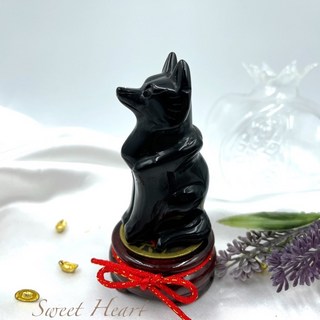 Sweet Heart 田芯開運嚴選 狐仙 防小人 擋煞 避邪, 單黑曜狐狸 一入,無開光, 1個
