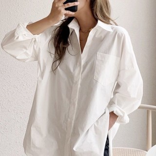 寬鬆設計感黑色襯衫 復古港味慵懶風 高級感港風百搭上衣