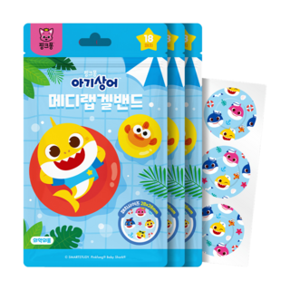핑크퐁 아이스겔 밴드 18매입 모기 벌레물린데 모기밴드, 3개, 18개입