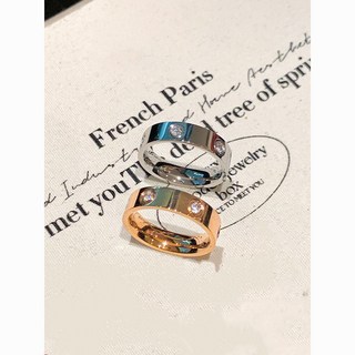 TBH5 鈦鋼戒指單鑽鋯石鈦鋼戒指女小衆設計素圈戒指女輕奢高級感尾戒時尚食指環