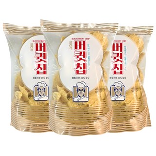 클래식 버큇칩 메밀과자 메밀칩 대용량 인간사료 어르신간식, 280g, 3개