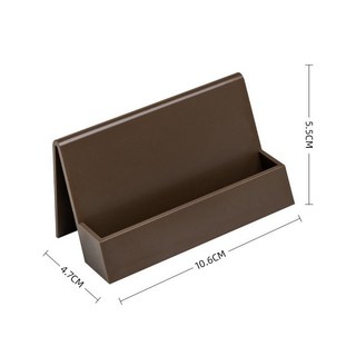 桃園出貨 名片座 時尚創意名片盒，桌面商務大容量卡片收納盒, 咖啡色, 1個