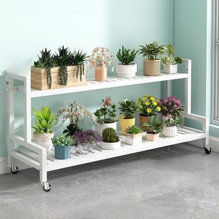 DP동봉국제무역 화분진열대 이동식 정리 선반 스텝형 대형 다용도 실내 베란다, 화이트, 2단