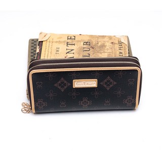 Roberto Mocali 諾貝兔 典雅印花 13卡1照雙拉鏈長夾 皮夾 女夾