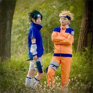 嘉義出貨 火影忍者 Naruto 宇智波佐助 COS服一代 cosplay 少年套裝衣服全套, 佐助少年（上衣+褲子）,XXL, 1個