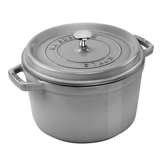 Staub 鑄鐵圓形湯鍋 24公分 綠色, 石墨灰, 1個, 24cm