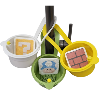 쿠위시 음식물 거름망 싱크대 음식물 거치대 수세미 거치대 고급망사수세미 증정, 1개, 그린,엘로우,화이트