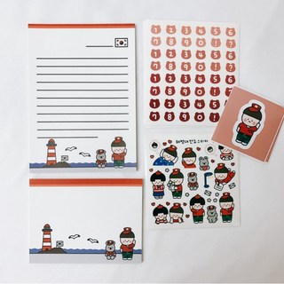 곰신 편지지 다꾸 스티커팩 (파우치 증정) 해병대 육군 해군 공군, 해병대 곰신팩