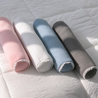 국산 메밀 거북목 원형 베개, 블루, 1개