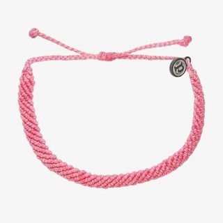 Pura Vida 美國手工窄版編織防水蠟線可調式衝浪手環 (3色) - 時尚防水手環，多色可選, 粉紅