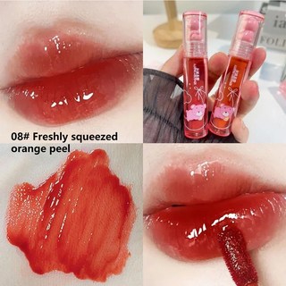 립글로우 6 가지 색상 귀여운 베어 미러 립 글로스 워터리 하이 드레이팅 에센스 오랫동안 지속되는 볼륨 라이징 글레이즈 완벽한 발렌타인 데이 선물