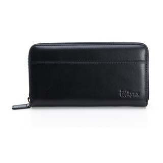 Lynx 美國山貓 經典原皮牛皮 12卡單拉鍊長夾