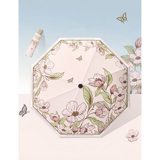 바이유 UV 자외선차단 3단 암막 플라워 양산 초경량 여성 양산 겸용 우산