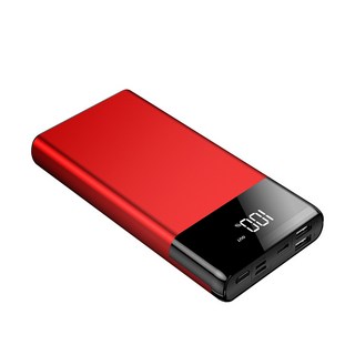 보조 배터리 합금 66W 초고속 충전 30000mAh 대용량 초슬림 초경량 멀티단자 보조배터리, 메탈릭 레드